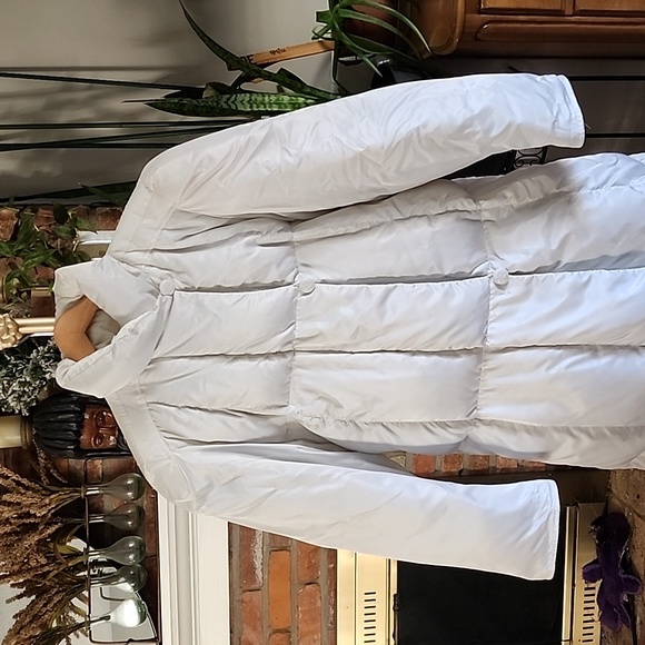 Vintage Bill Blass Womens Down Filled Full length Puffer Parka Coat White Sz 14 - Picture 4 of 15